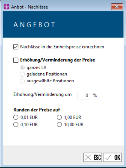Angebot Nachlässe