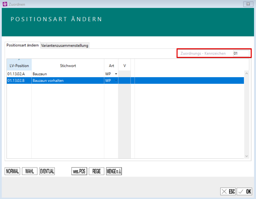 Zuordnungskennzeichen